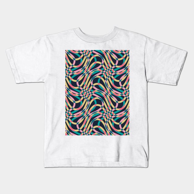 Op Art Pattern Of Warm Colors Kids T-Shirt by okpinsArtDesign